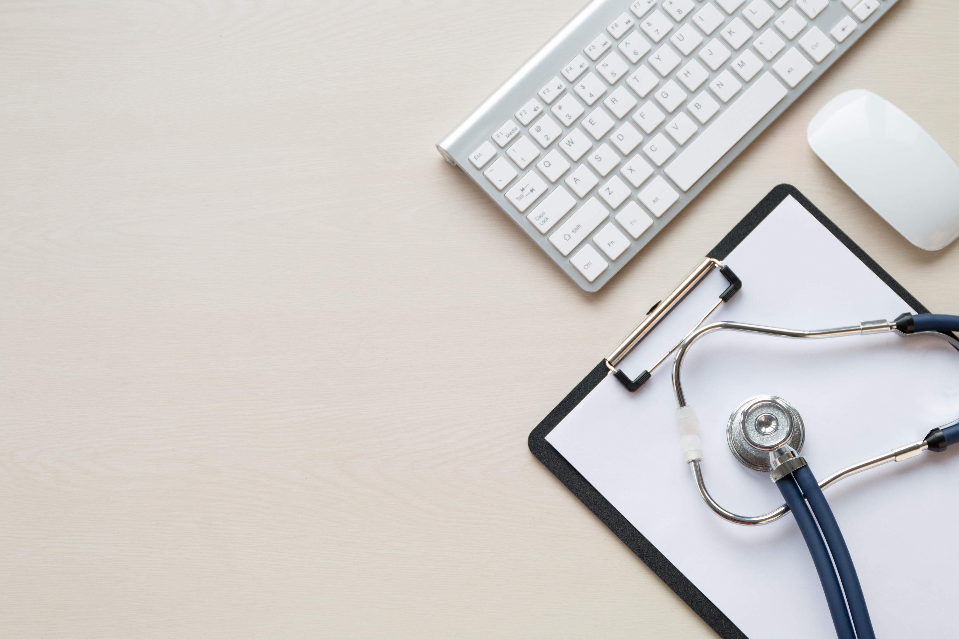 Stethoscope in doctors desk